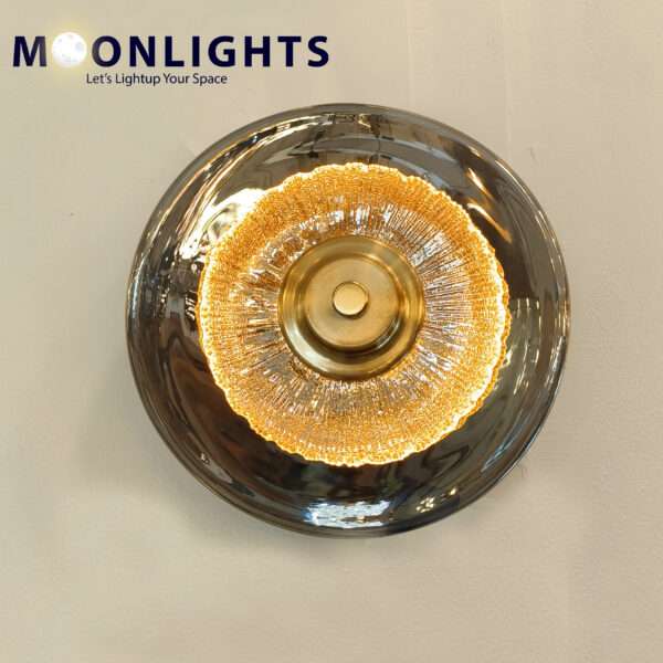 Luxury Glass Finish Round Wall Sconce